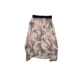 Lularoe Lola Pink Red Cherry Blossom Branches Print Midi Skirt SZ XS